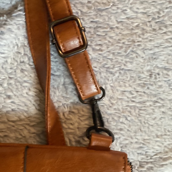 Faux Brown Leather Crossbody/Clutch - Picture 8 of 10